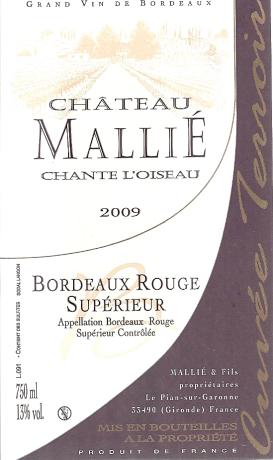 Château Mallié Chante L'Oiseau