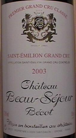 Château  Beau Séjour Bécot